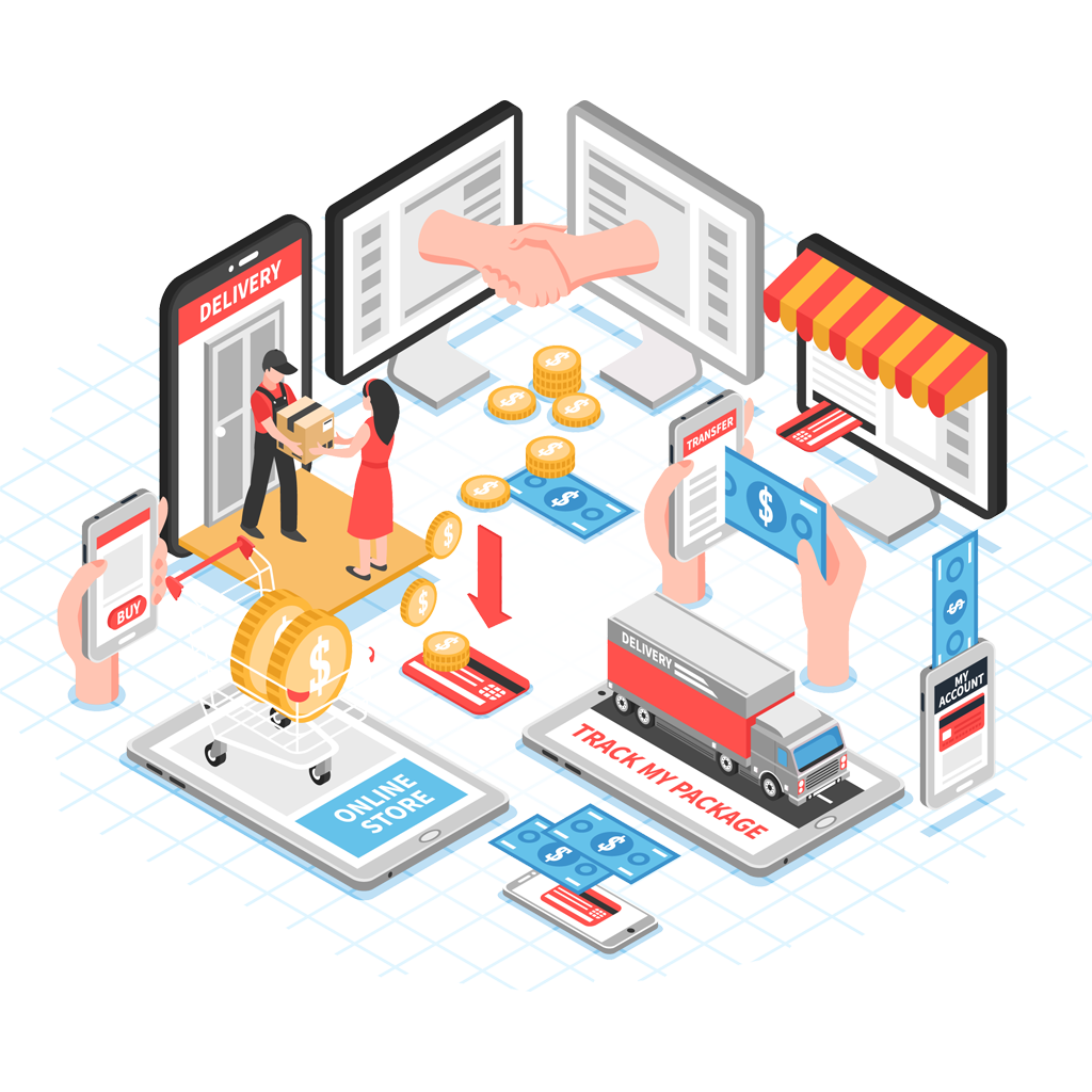 A visualization of a small factory which represents the process of Process Autmation